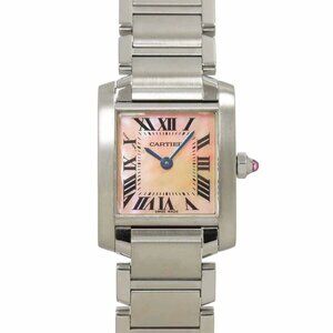 Cartier Tank Francaise SM Quartz Pink Shell Dial Ladies